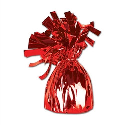 Red Metallic Wrapped Balloon Weight