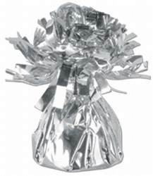 Silver Metallic Wrapped Balloon Weight