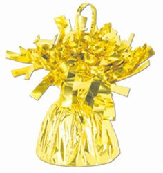 Yellow Metallic Wrapped Balloon Weight