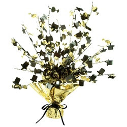 Champagne Glass and Top Hat Gold Centerpiece