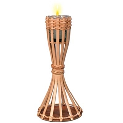 Bamboo Tiki Table Torch with Candle