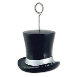 Black and Silver Top Hat Photo/Balloon Holder
