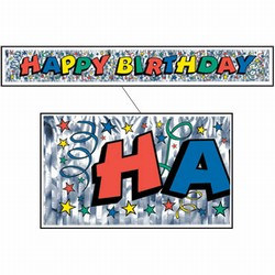 metallic happy birthday banner