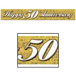 50th Metallic Anniversary Banner