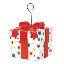 polka Dot Gift Box Photo/Balloon Holder