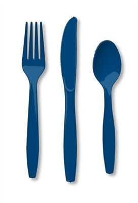 Navy Assorted Cutlery (24/pkg)