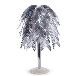 Silver Metallic Feather Cascade Centerpiece