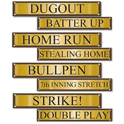 Baseball Street Sign Cutouts