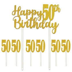 Happy "50th" Birthday Cake Topper