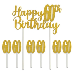 Happy "60th" Birthday Cake Topper