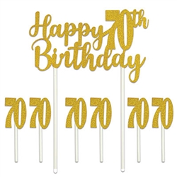 Happy "70th" Birthday Cake Topper