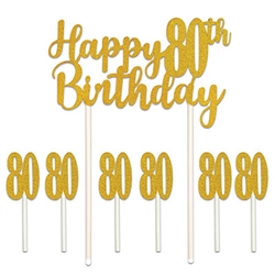 Happy "80th" Birthday Cake Topper
