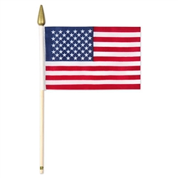 There's no more traditional way to show your American pride than the flag.  Share your pride with others with this 12 pack of flags. These fabric flags measure 4 inches by 6 inches with 11 inch long 1/8th inch diameter wooden staffs. 