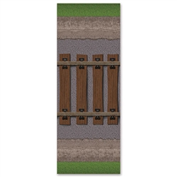 Keep you party on track and your snack tables on the rails with this fun and colorful Railroad Track Tablecover. &nbsp;Sold one per package, the table covers is 54 inches wide by 108 inches long. &nbsp;Spill resistant, reusable with care.