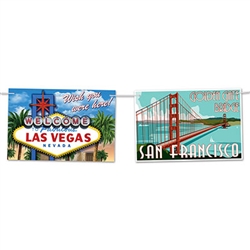 What's the best way to celebrate a grand tour across the country? Starting with this Travel America Postcard Streamer! Each package comes with 8 9 inch by 6 inch postcards celebrating classic American locals