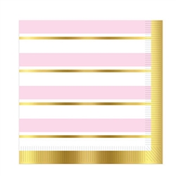 Add class and color to your celebration with these Striped Luncheon Napkins in Pink and White. Each package contains 16 two-ply napkins. Napkins measure 12.88 x 12.88 inches. Please Note: Napkins are not microwave safe.