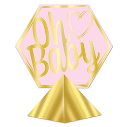 3-D Foil Oh Baby Centerpiece - Pink