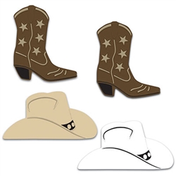  Cowboy Hat & Boot Foil Silhouettes