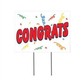 Plastic Congrats Yard Sign