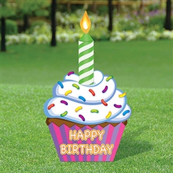 All Weather Jumbo Cupcake Yard Sign