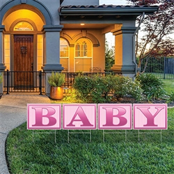 All Weather "Baby" Yard Sign - Pink