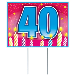 All Weather 40 Birthday Yard Sign