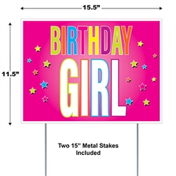 All Weather Birthday Girl Yard Sign