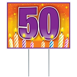 All Weather "50" Birthday Yard Sign
