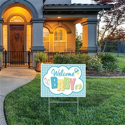 All Weather Plastic Welcome Baby Yard Sign