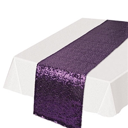 Sequined Table Runner - Purple