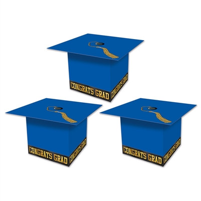 Blue Grad Cap Favor Boxes