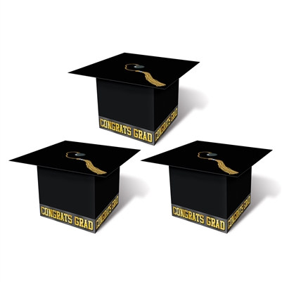 Black Grad Cap Favor Boxes