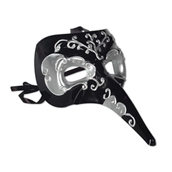 Black and Silver Long Nose Mask