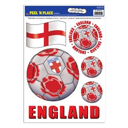 England Soccer Peel 'N Place (6/Sheet)