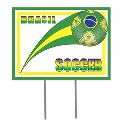 Brasil Soccer Plastic Yard Sign