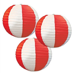red and white stripes tablecover