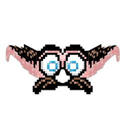 8-bit mustache & eyes eyeglasses