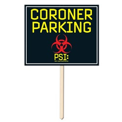 coroner parking yard sign