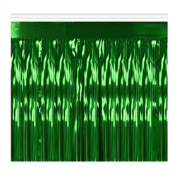Green 1-Ply Metallic Fringe Drape