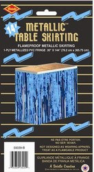 Blue 1-Ply Metallic Table Skirting