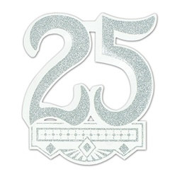 Glittered 25th Anniversary Crest
