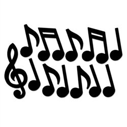 Music Note Silhouettes - no worries of being sharp or flat at your music themed party!