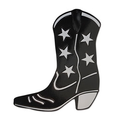 Foil Cowboy Boot Silhouette - Black