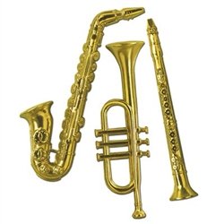 Gold Plastic Musical Instruments to finish off your music themed decor