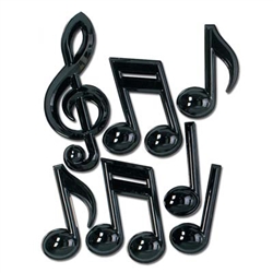 black plastic musical notes