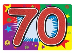 Glittered 70 Sign - PartyCheap