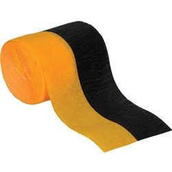 Black and Golden Yellow Flame Retardant Crepe Streamer