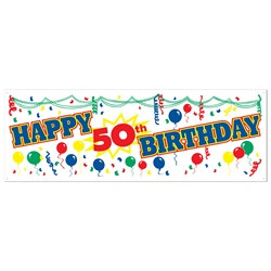 happy 50th birthday sign banner