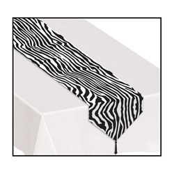 Printed Zebra Print Table Runner