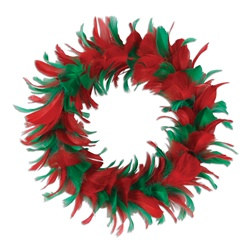 red and green feather wreath